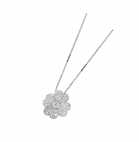 Dây chuyền kim cương mặt hãng Vancleef&Arpels hoa 4 cánh